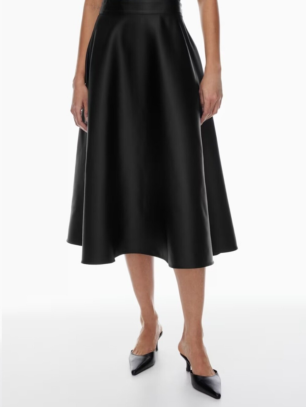 NWT Aritzia Babaton Futurism Satin Midi Skirt Size 10 Elegant A-Line